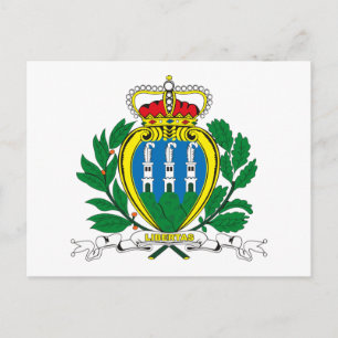 Postal del Escudo de Armas de San Marino
