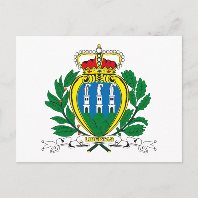 Postal del Escudo de Armas de San Marino (Anverso)