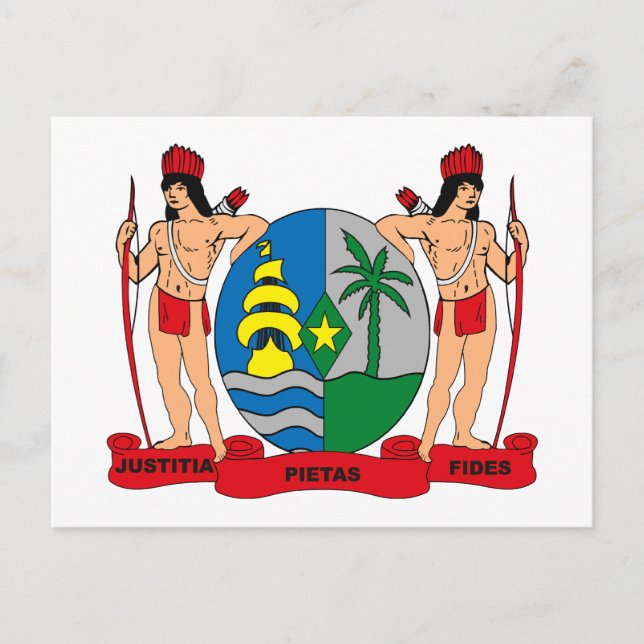 Postal del escudo de armas de Suriname (Anverso)