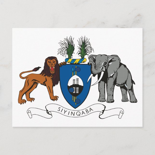 Postal del escudo de armas de Swazilandia (Anverso)