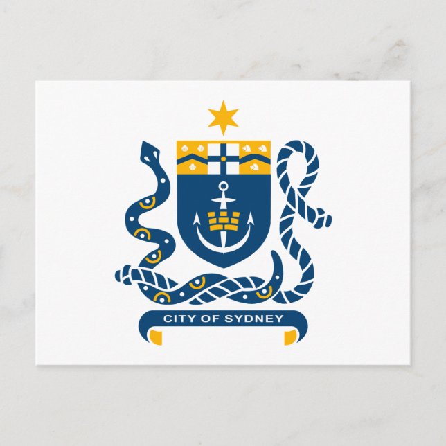 Postal del escudo de armas de Sydney (Anverso)