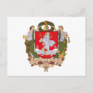 Postal del escudo de armas de Vilnius