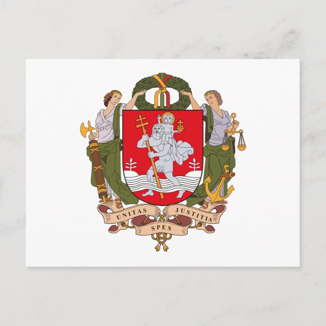 Postal del escudo de armas de Vilnius (Anverso)