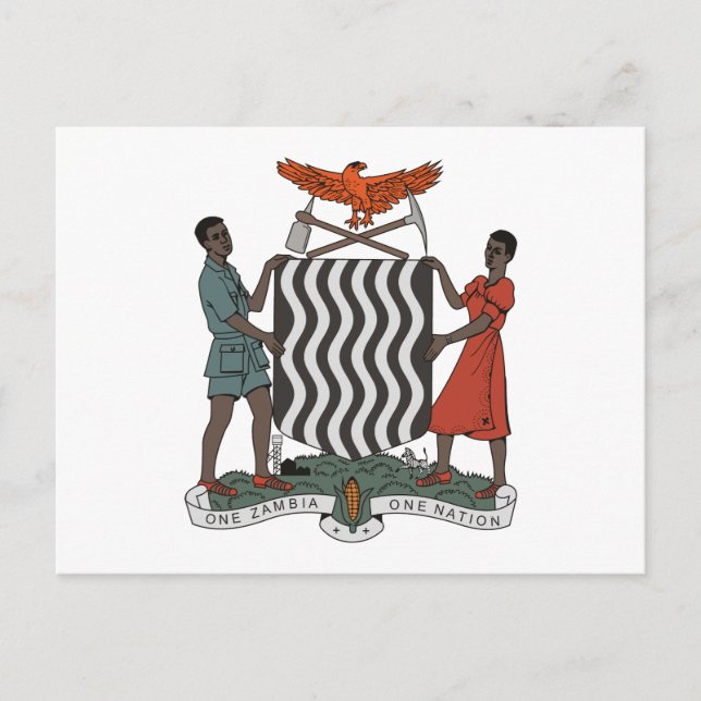 Postal del escudo de armas de Zambia (Anverso)
