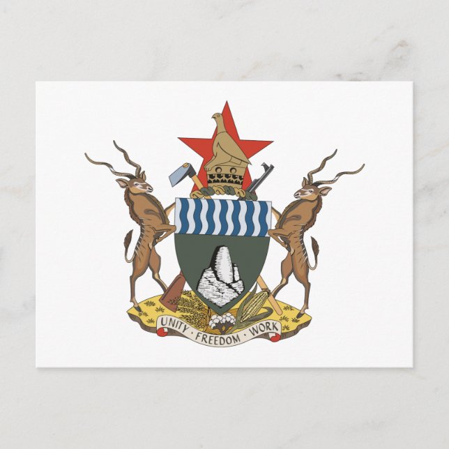 Postal del Escudo de armas de Zimbabue (Anverso)