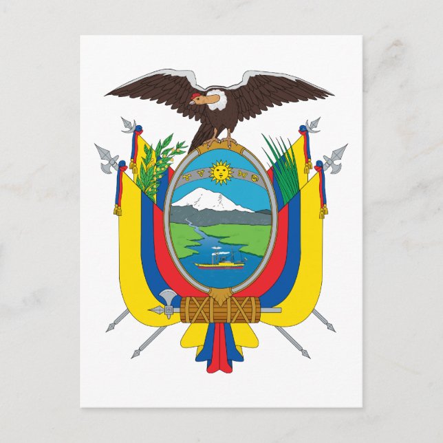 Postal del escudo de armas del Ecuador (Anverso)