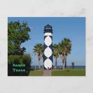 postal del faro de Kemah, TX - personalizada