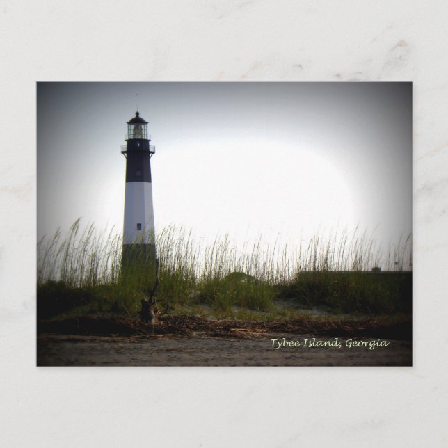 Postal del faro de la isla Tybee (Anverso)