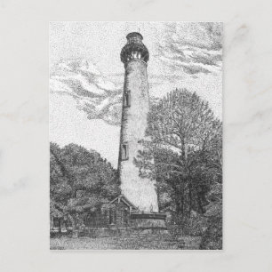 Postal del faro de la playa Currituck