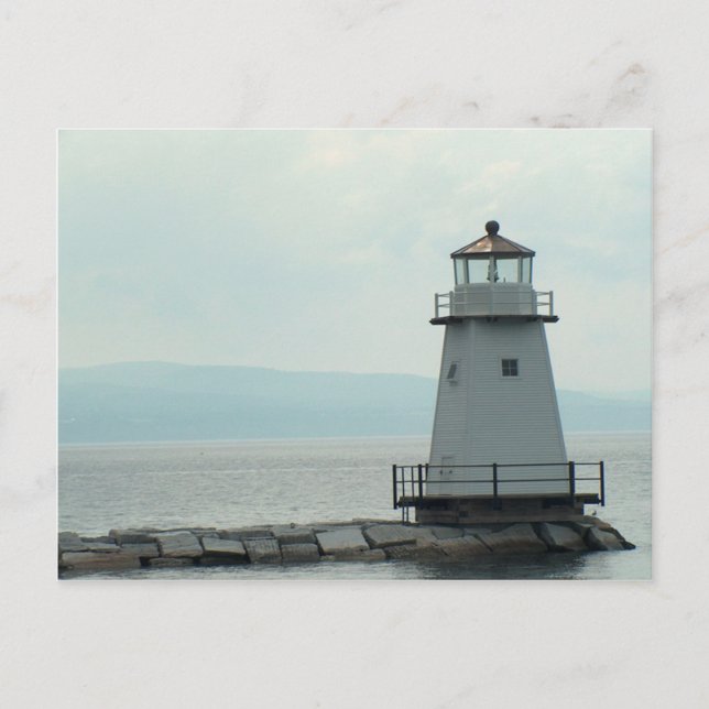 postal del faro de Lake Champlain (Anverso)