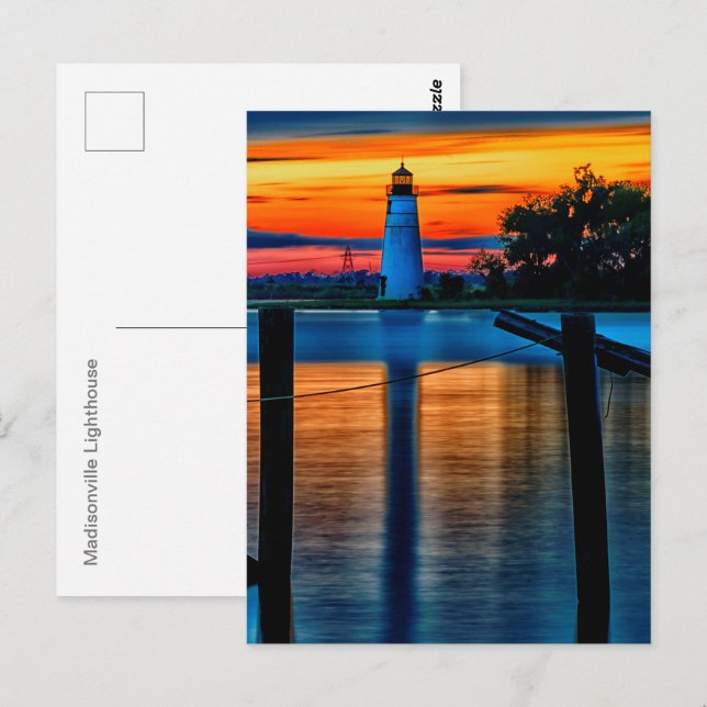 Postal del faro de Madisonville (Anverso / Reverso)