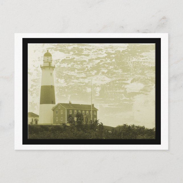 Postal del faro de Montauk (Anverso)