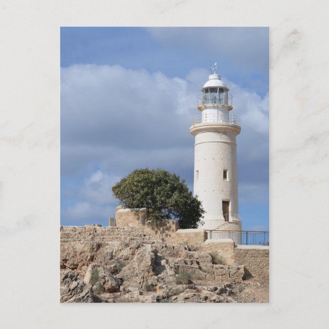 Postal del faro de Paphos Cyprus (Anverso)