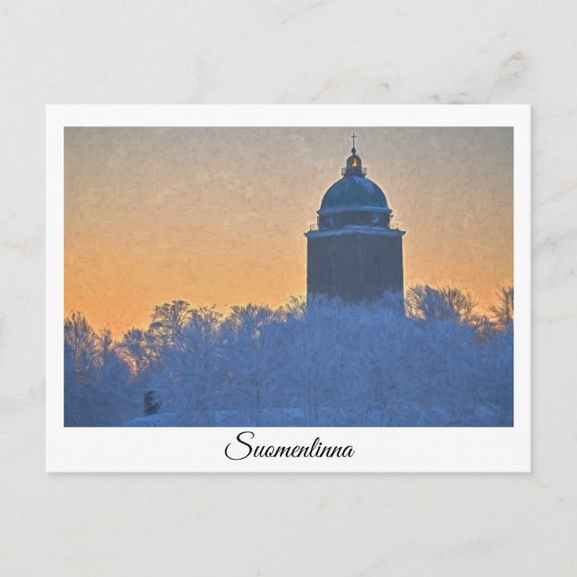 postal del faro de Suomenlinna (Anverso)