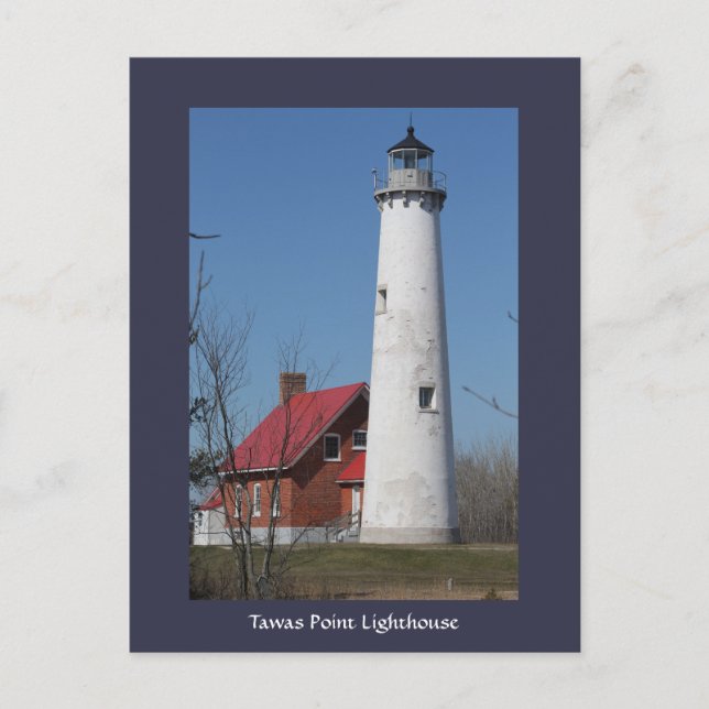 postal del Faro de Tawas Point (Anverso)
