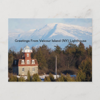 Postal del faro de Valcour del Adirondacks (NY)