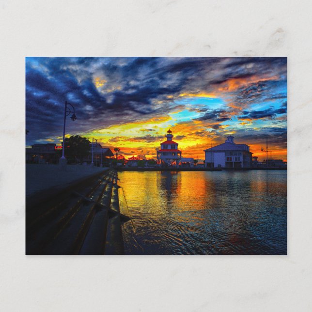 Postal del faro del canal de la nueva cuenca (Anverso)