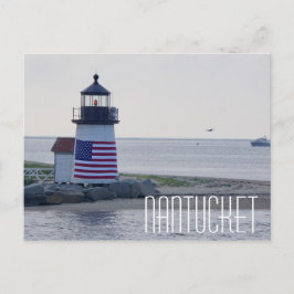 Postal del faro del puerto de Nantucket