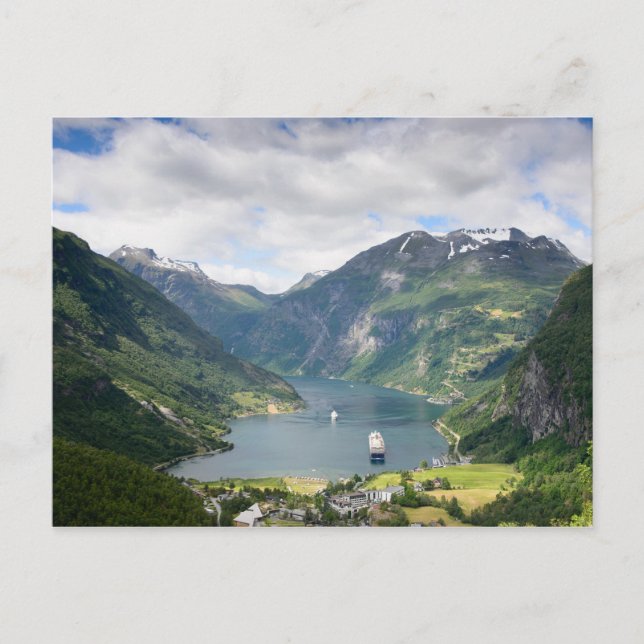 Postal del fiordo de Geirangerfjord (Anverso)