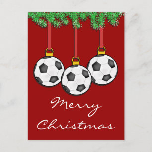 Postal del fútbol del navidad
