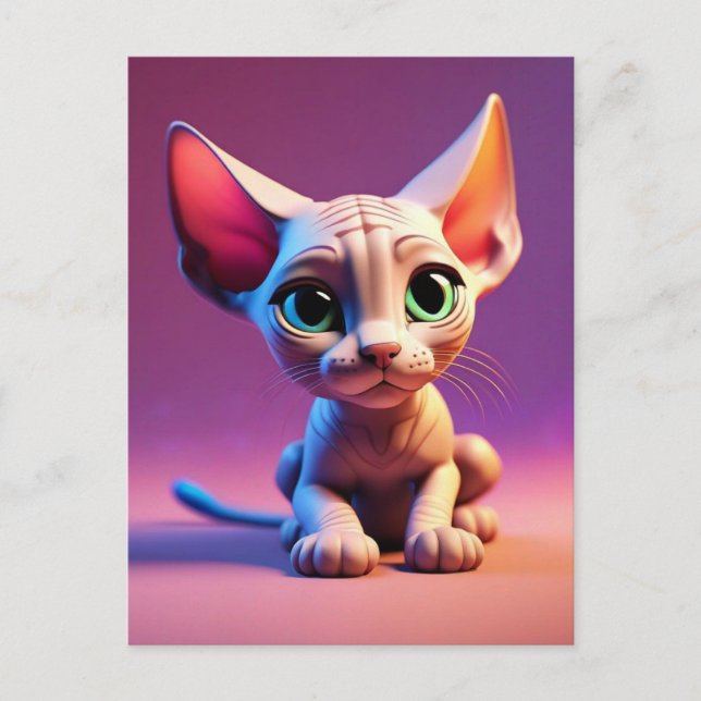 postal del gatito sin pelo SPHYNX (Anverso)