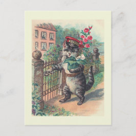 Postal del gato del vintage "del cartero"