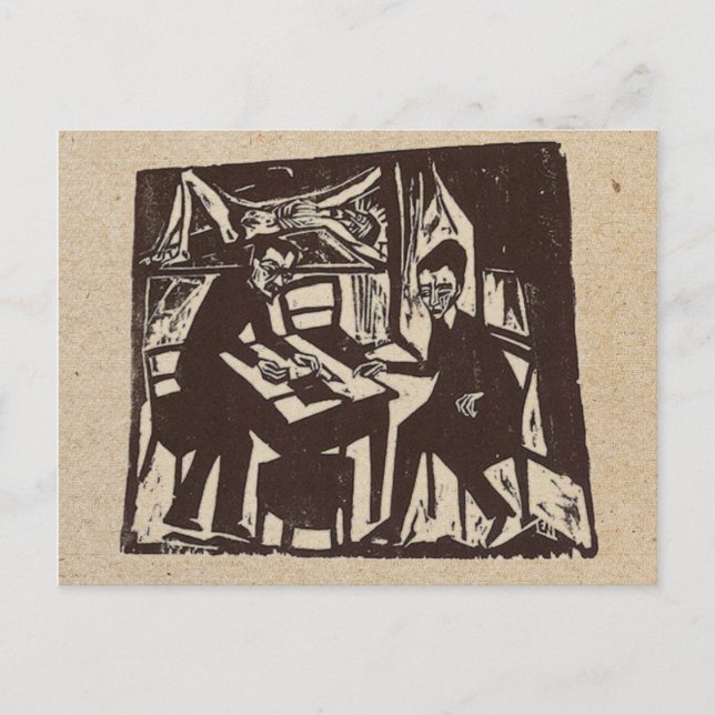 Postal del grabar en madera de Erich Heckel (Anverso)