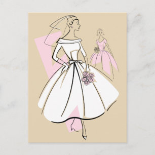 postal del grupo neutral de la novia de moda