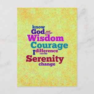 Postal del gusano de Serenity Prayer
