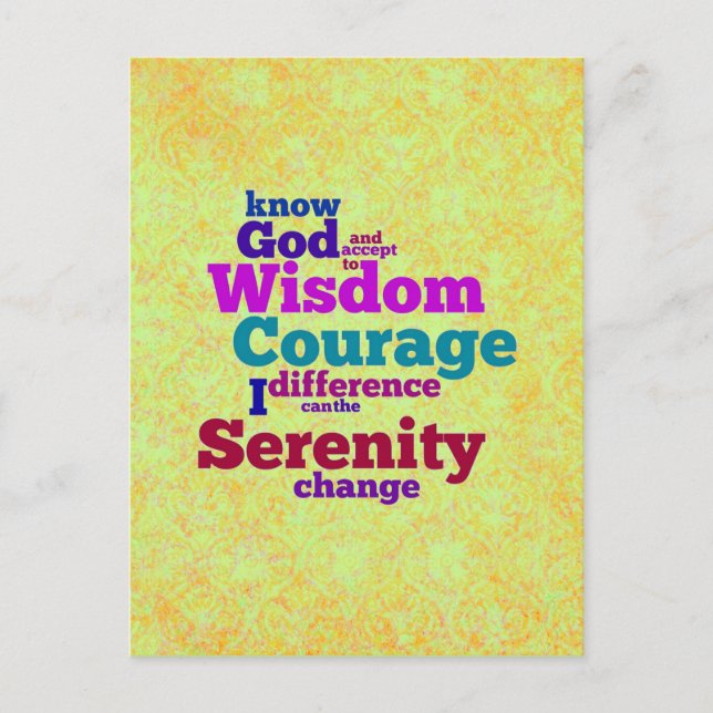 Postal del gusano de Serenity Prayer (Anverso)