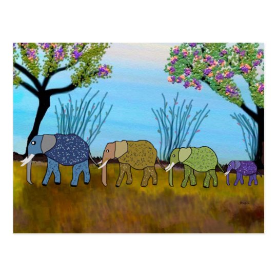 Postal del hábitat del elefante