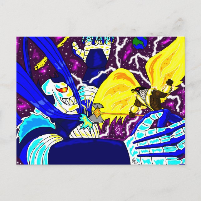 Postal del Halcón Rey vs Maniac (Anverso)