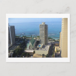 Postal del horizonte de Waikiki