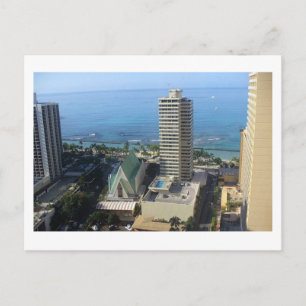 Postal del horizonte de Waikiki