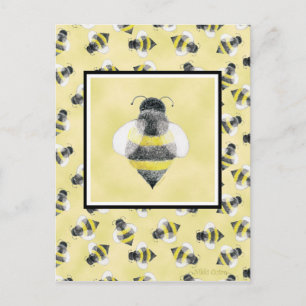 Postal del Ilustracion Bumble Bee