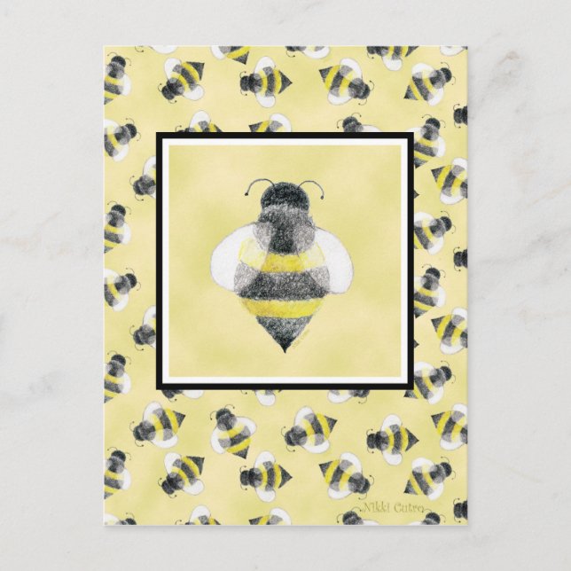 Postal del Ilustracion Bumble Bee (Anverso)