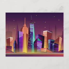 postal del Ilustracion de la ciudad de Nueva York