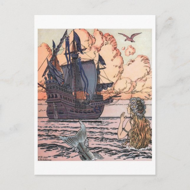 Postal del ilustracion del vintage (Anverso)