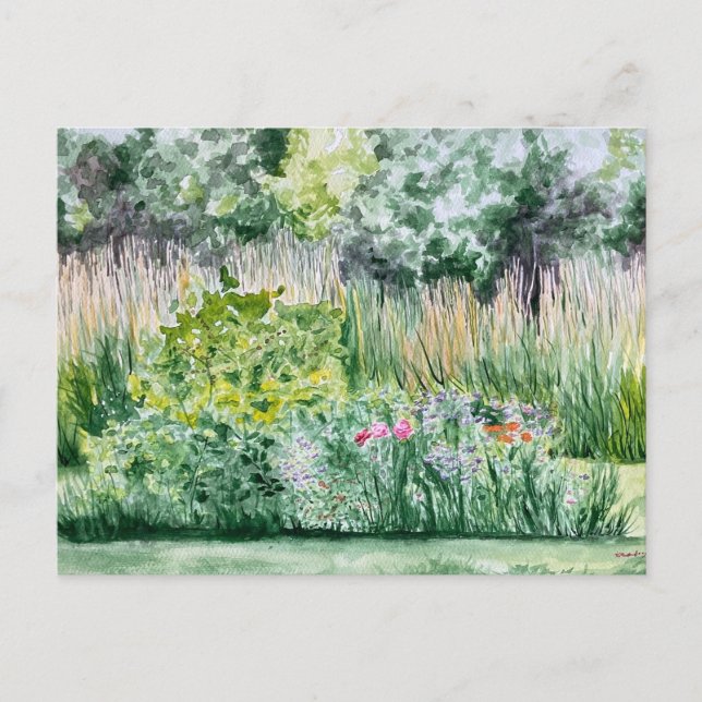 postal del jardín de flores (Anverso)