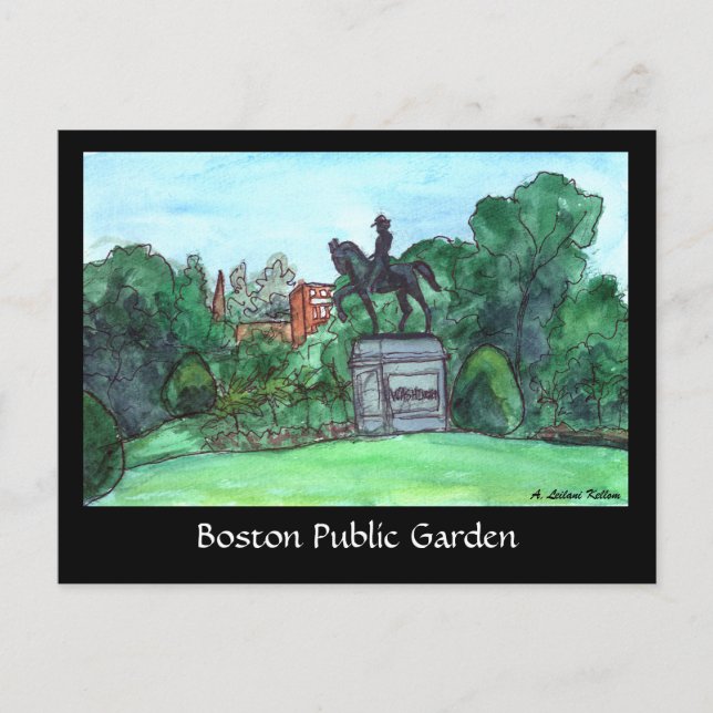 Postal del jardín público de Boston (Anverso)