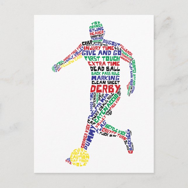 Postal del jugador de fútbol tipográfico (Anverso)