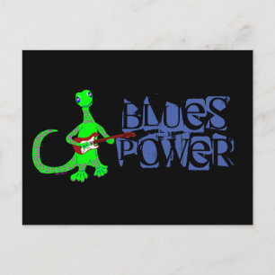 Postal del jugador de guitarra blues Power Lizard