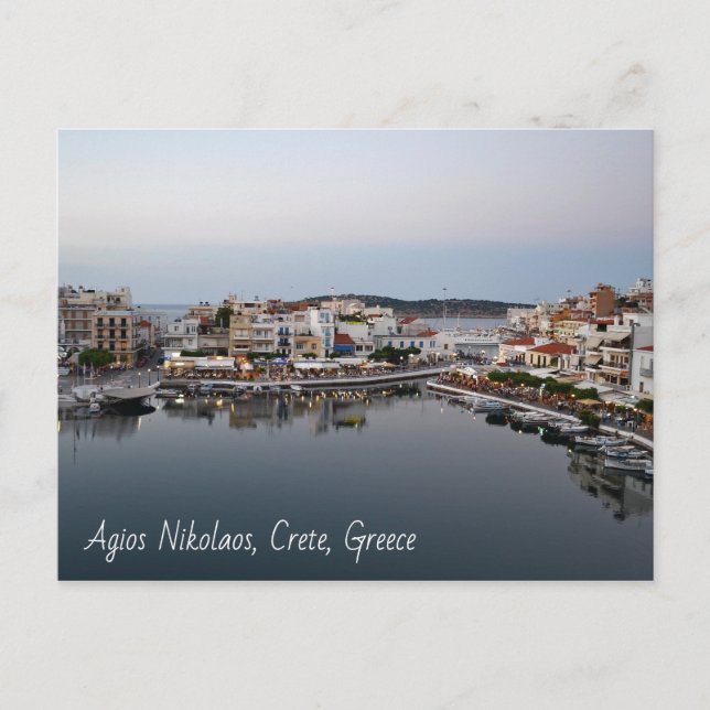 Postal del lago Agios Nikolaos (Anverso)