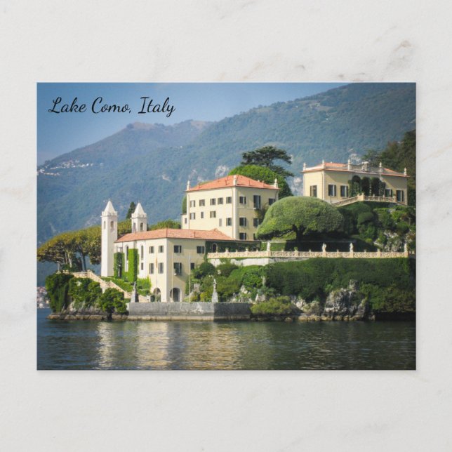 Postal del lago Como Italia (Anverso)