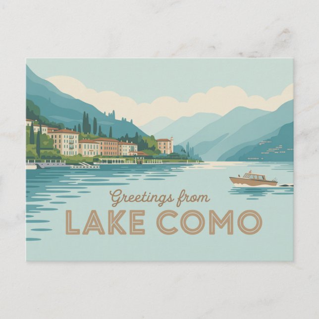 Postal del lago de Como | Saludos desde (Anverso)