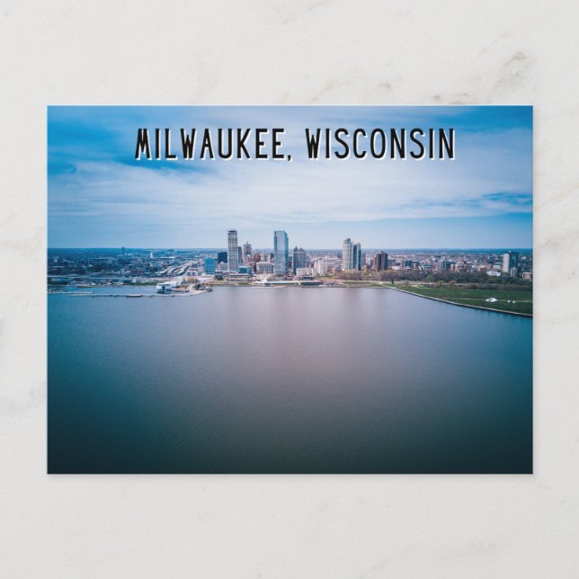 Postal del lago Milwaukee Wisconsin (Anverso)