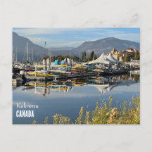 Postal del lago Okanagan en Kelowna, Canadá
