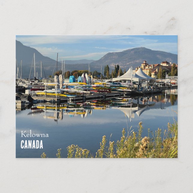 Postal del lago Okanagan en Kelowna, Canadá (Anverso)