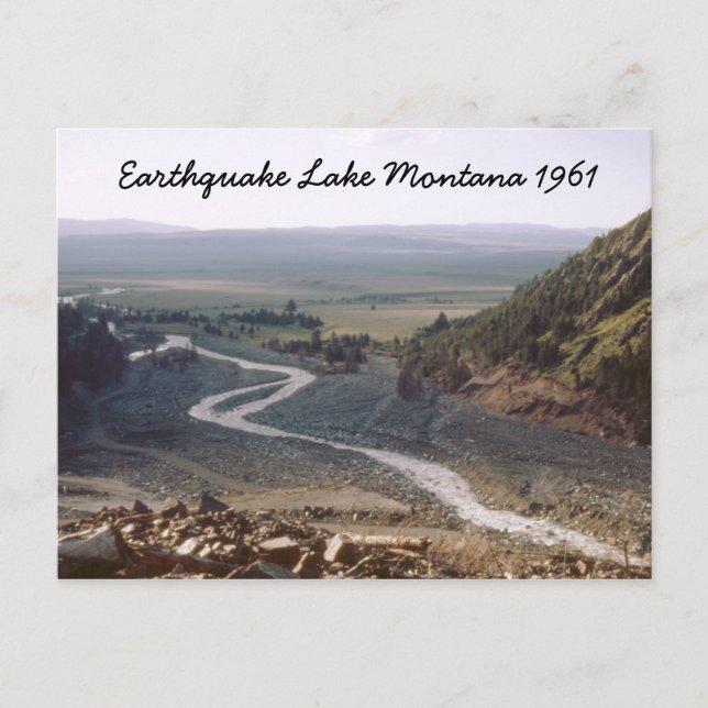 Postal del Lago Terremoto Montana 1961 (Anverso)