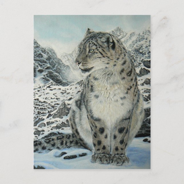 Postal del Leopardo de la Nieve King (Anverso)